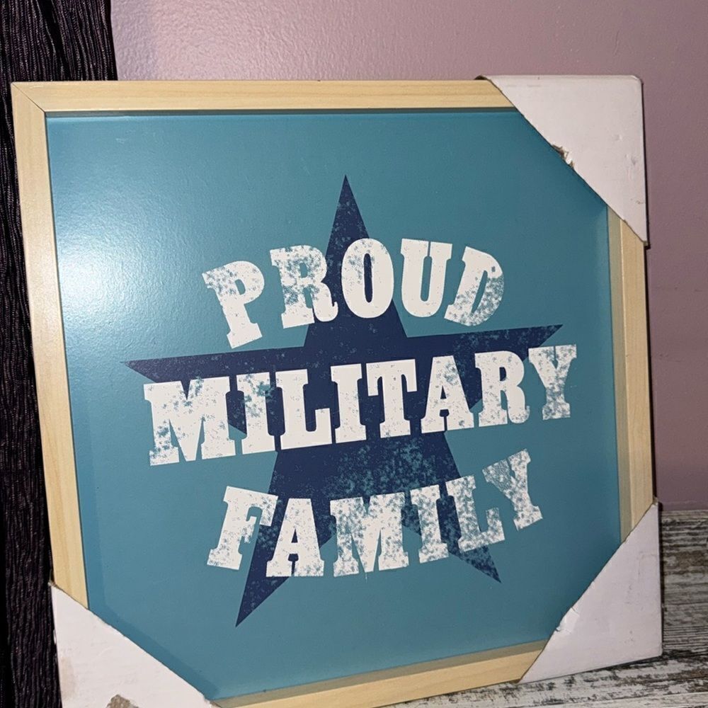 proud military family 12 x 12 " wall art